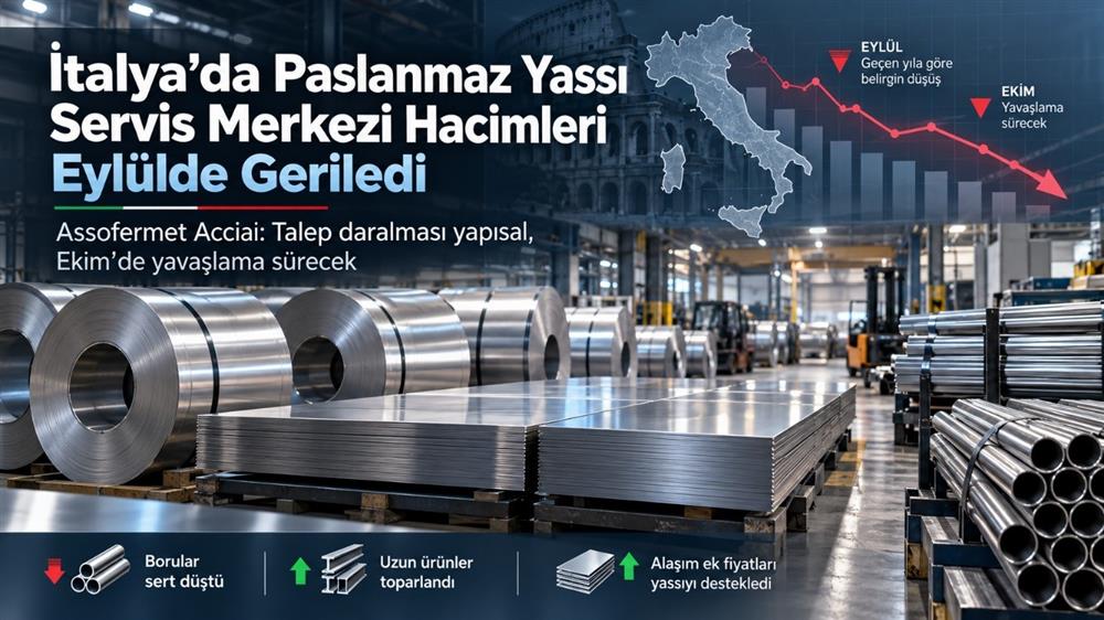 Stainless steel flat service center volumes in Italy declined in September